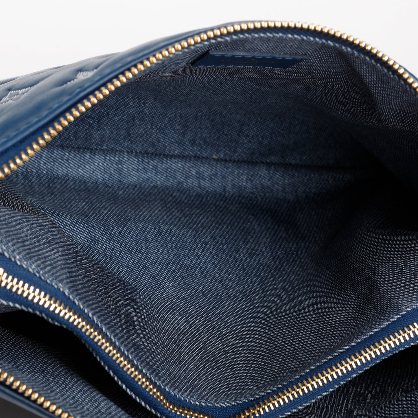 Coussin PM, Denim Empreinte