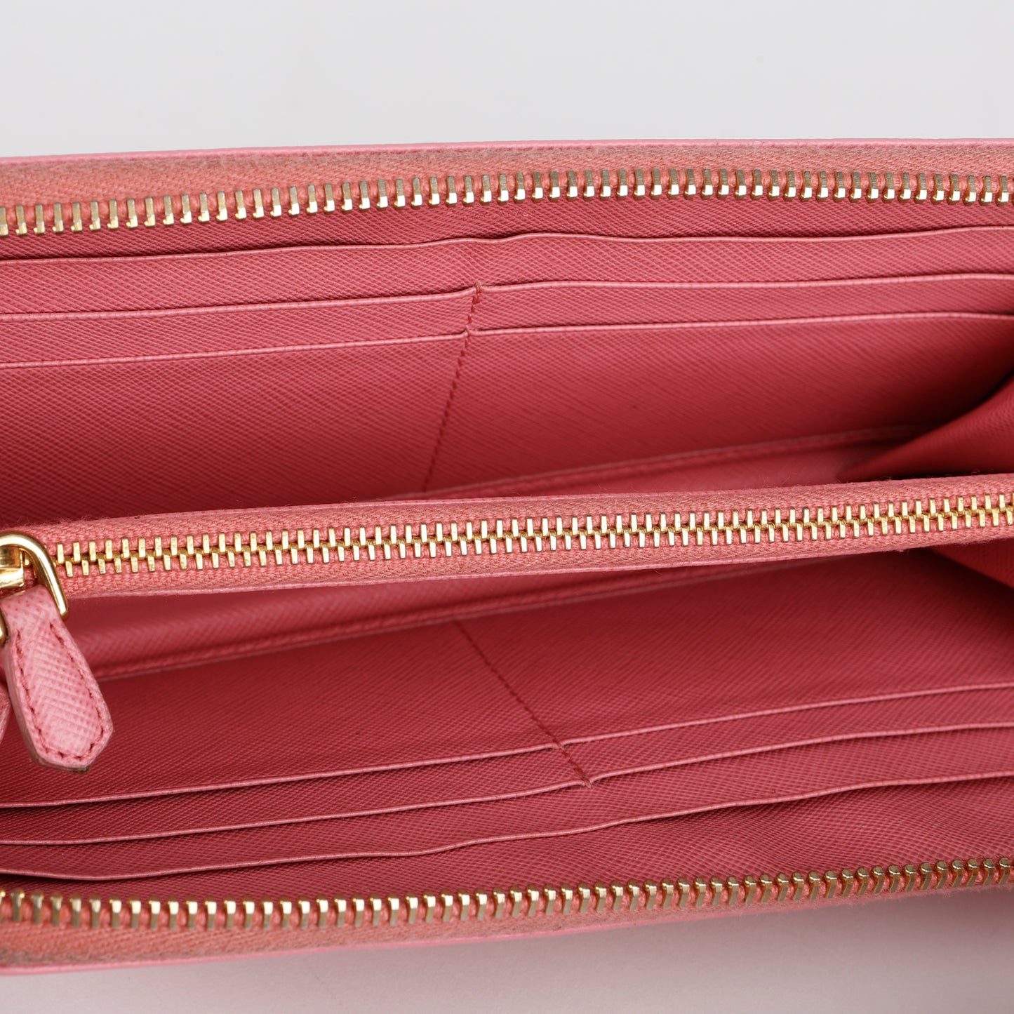 Zip Around Wallet, Pink Saffiano