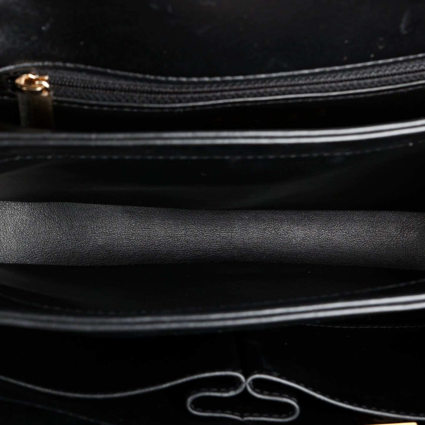 Small Trendy Top Handle, Black Lambskin