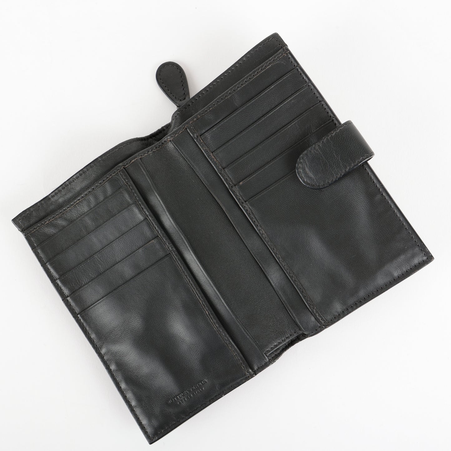 French Purse Intrecciato Wallet, Black