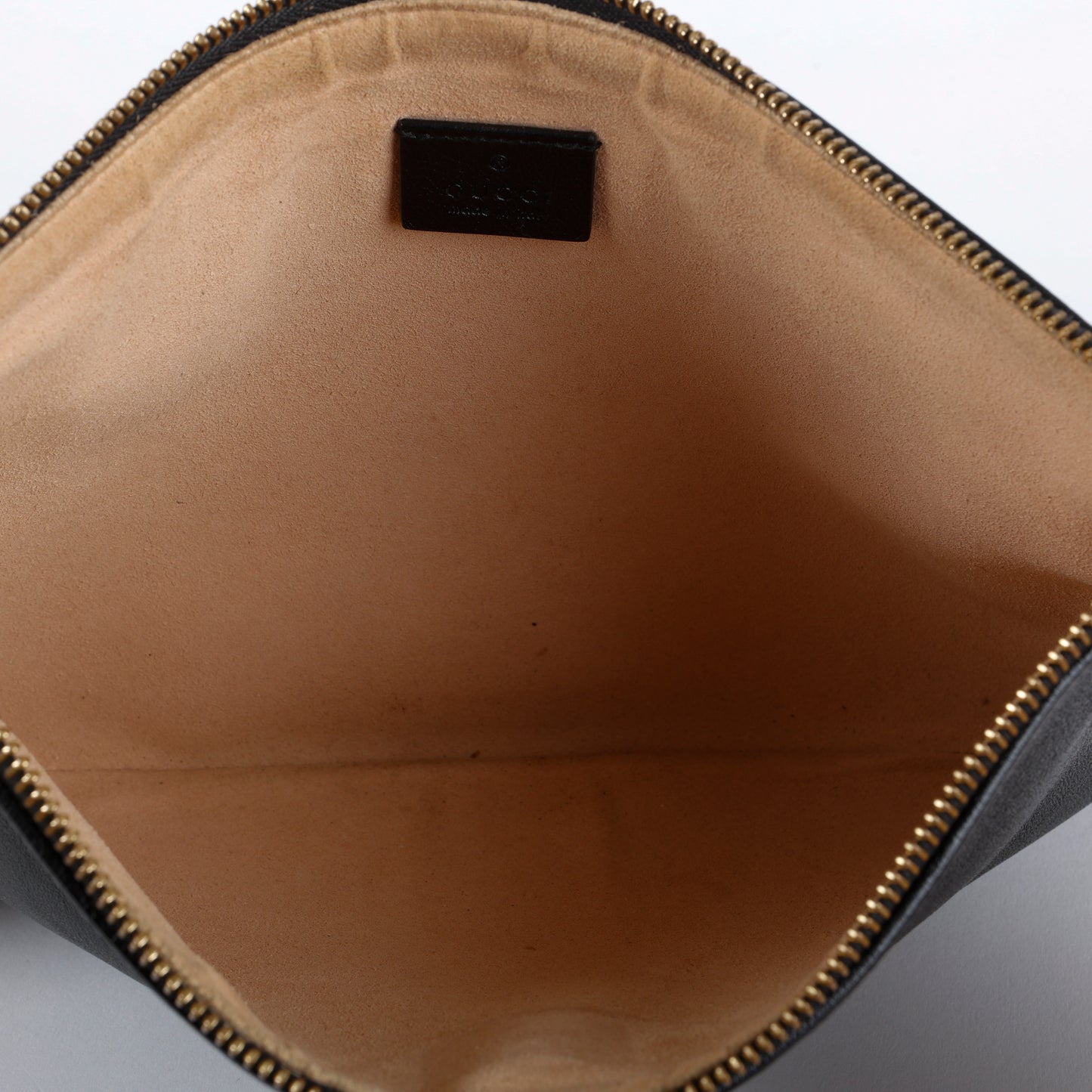 Rajah Tiger Head Clutch, Black Calfskin