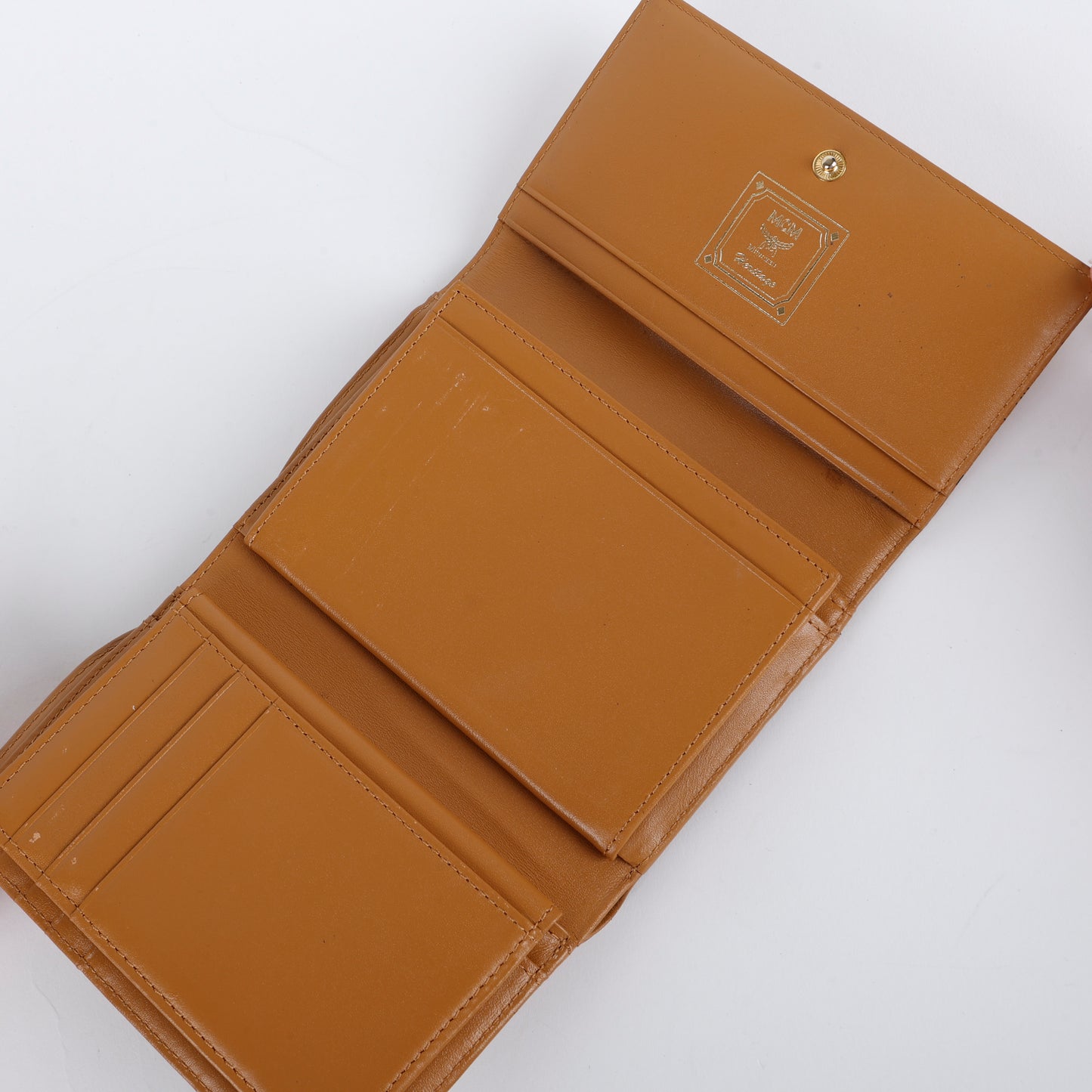 Aren Trifold Wallet, Cognac Visetos