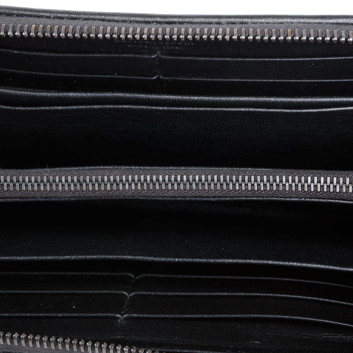 Intrecciato Zip Around Wallet, Black
