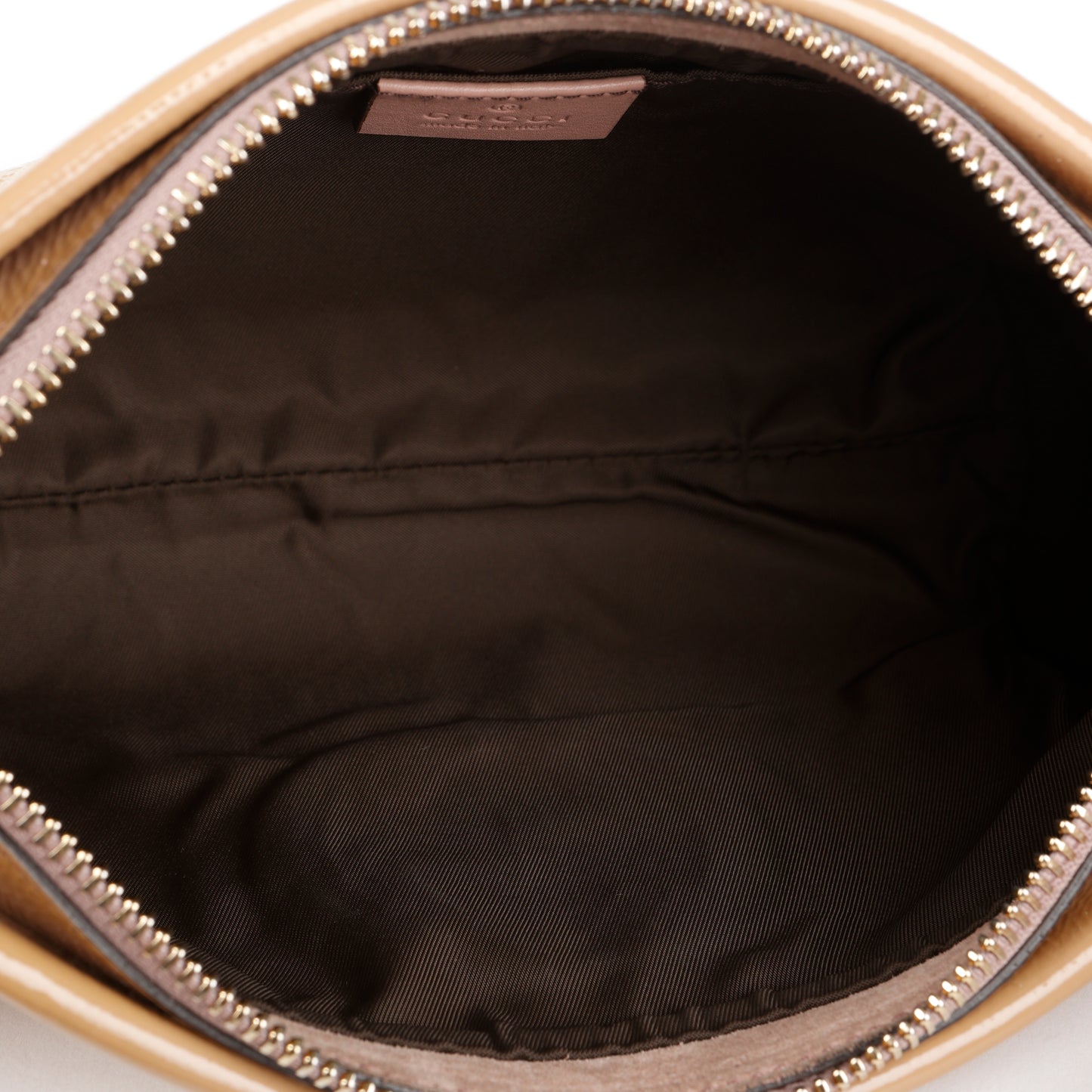 Soho Clutch, Tan Patent Calfskin