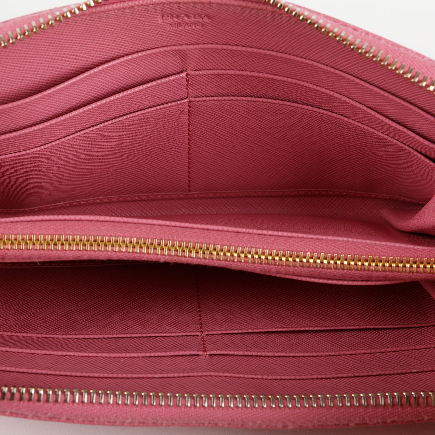 Zip Around Wallet, Pink Saffiano