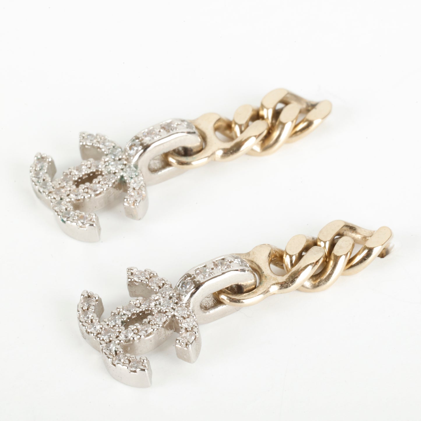 Two Tone Dangle Chain Earrings