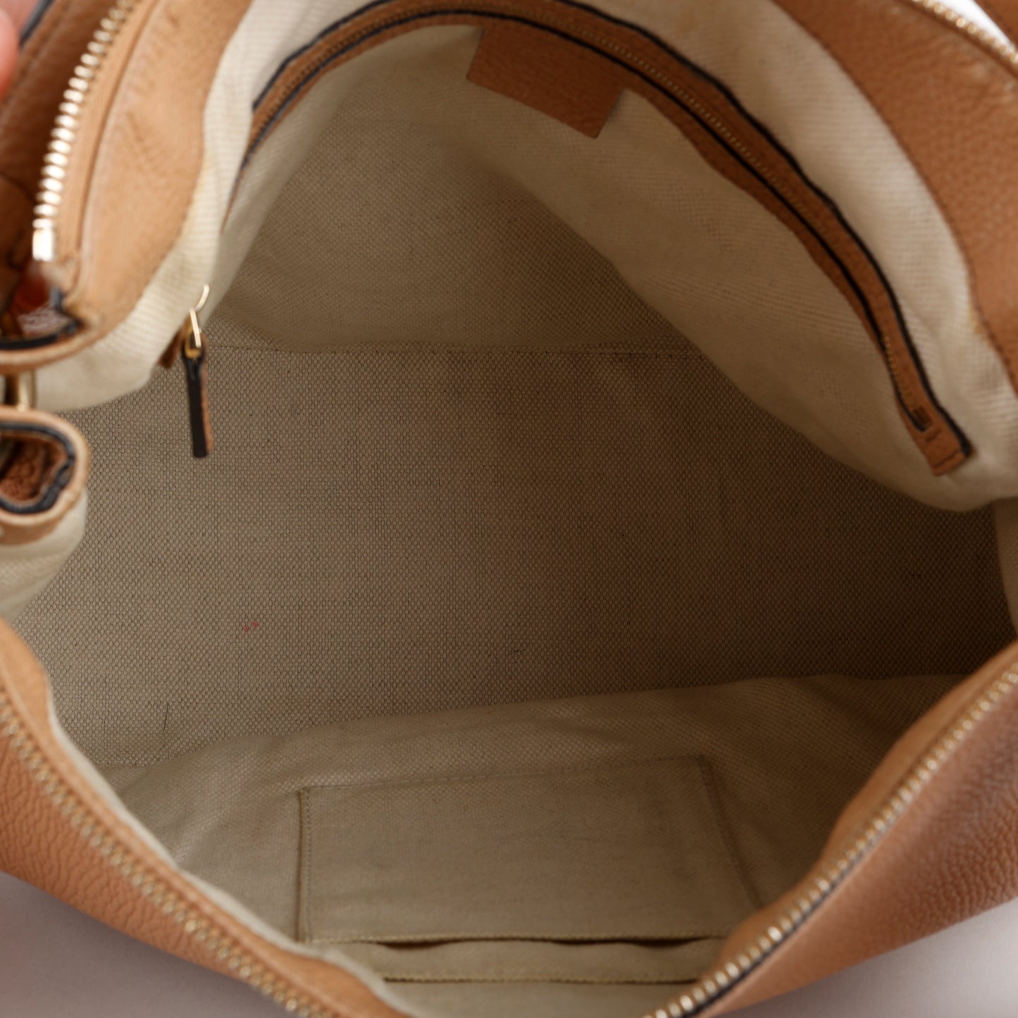 Soho Convertible Tote, Beige Grained Calfskin