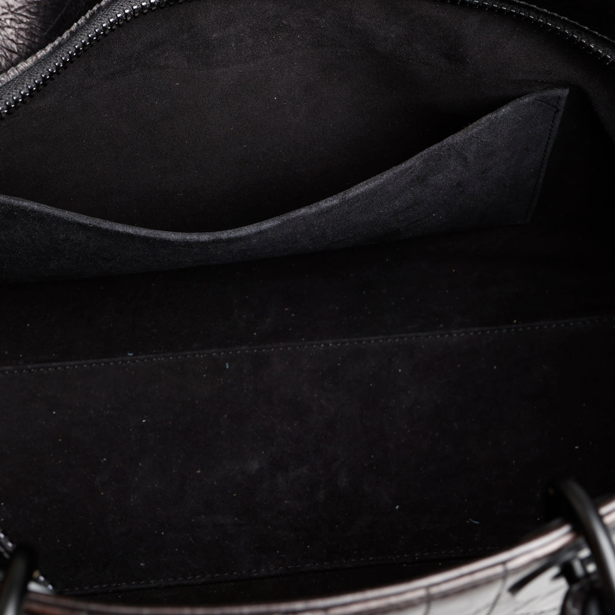 Large Ultra Matte Lady D-Sire, Black Macrocannage Crinkled Calfskin