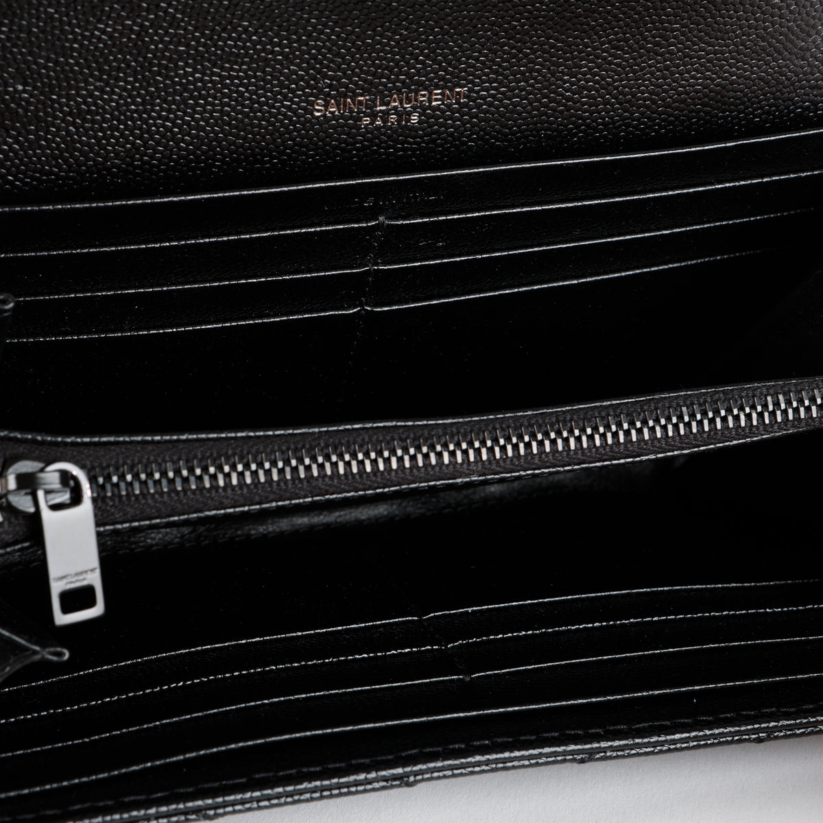 Long Envelope Wallet, So Black Grain de Poudre