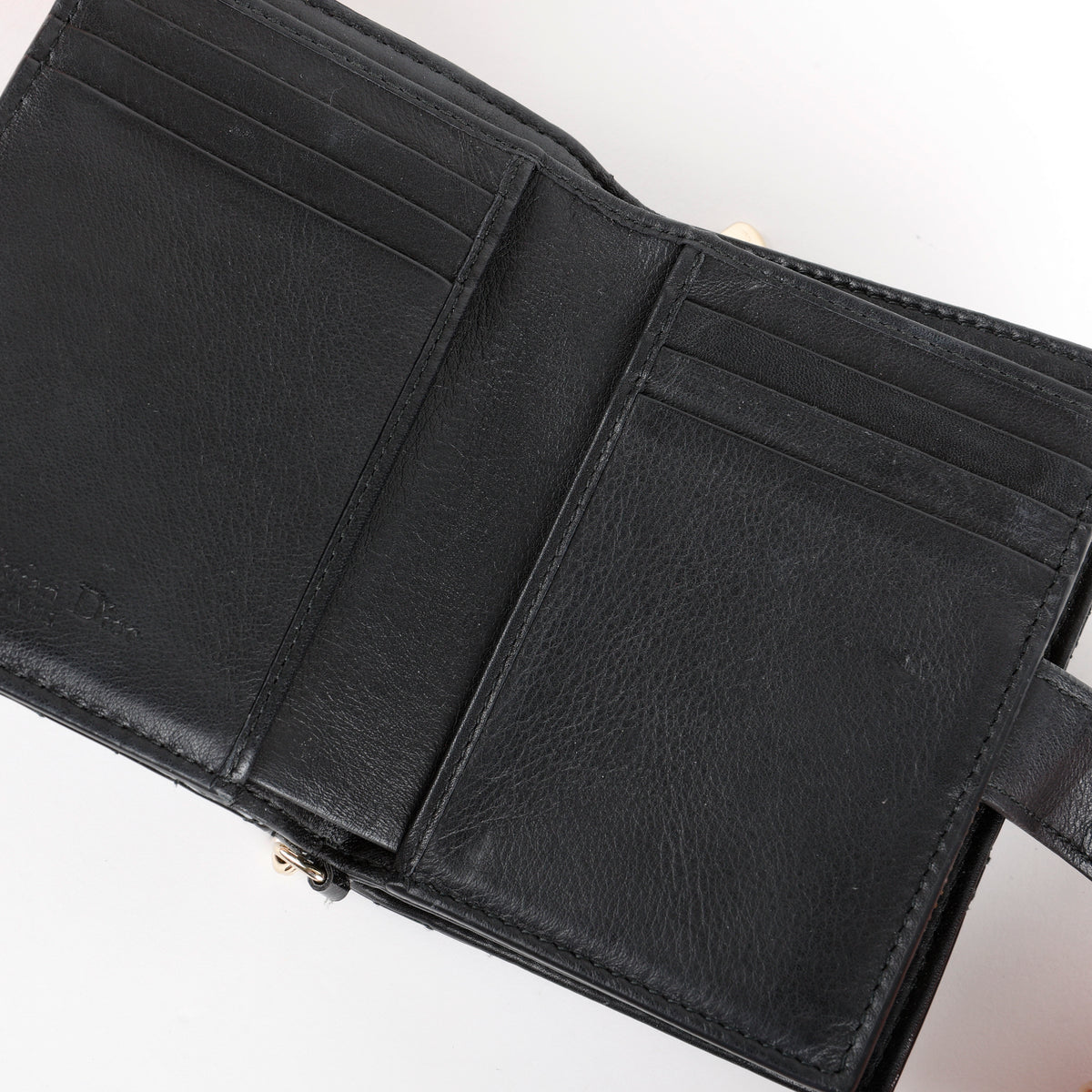 Lady Dior Eden Wallet, Black Patent