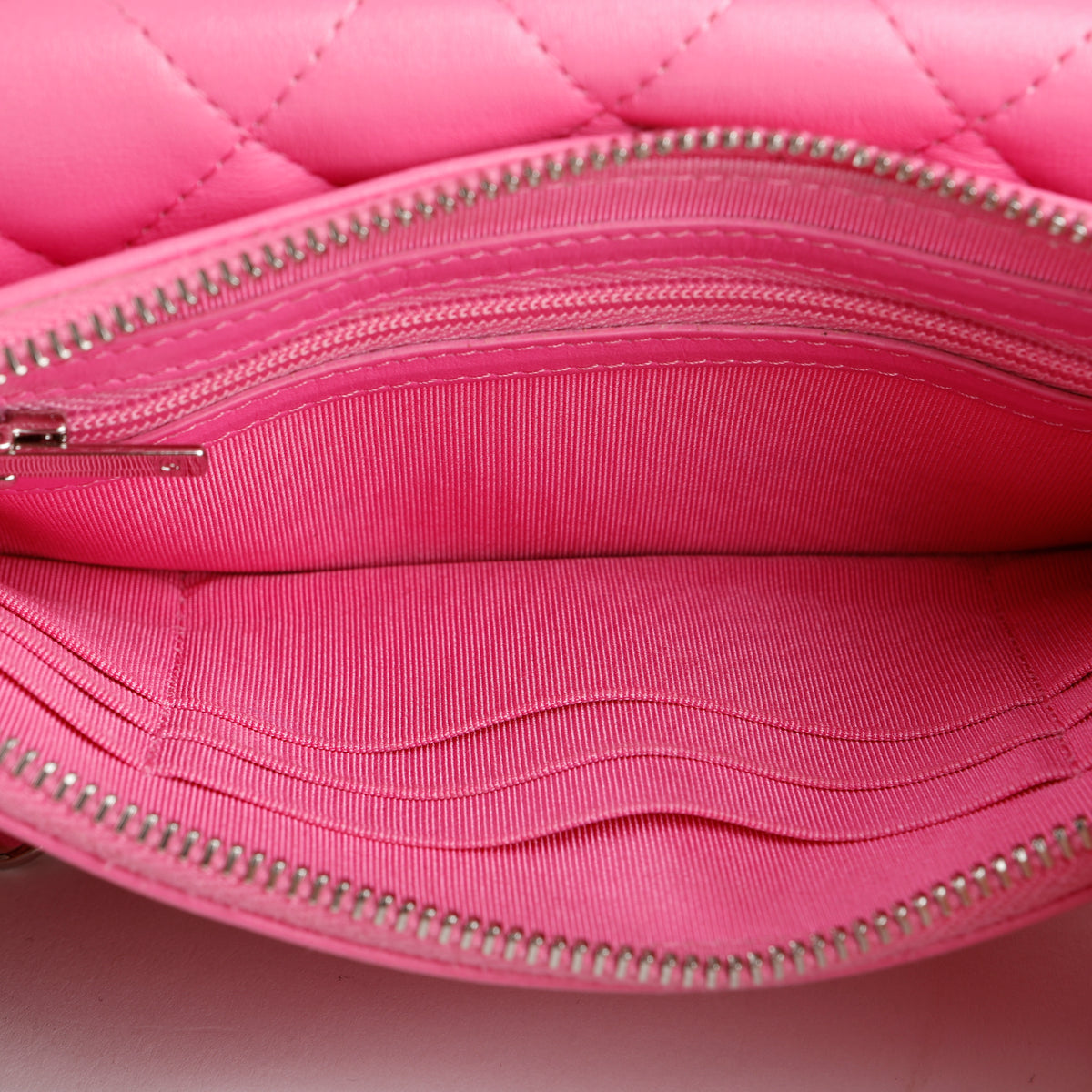 Classic Flap Wallet on Chain, Pink Lambskin