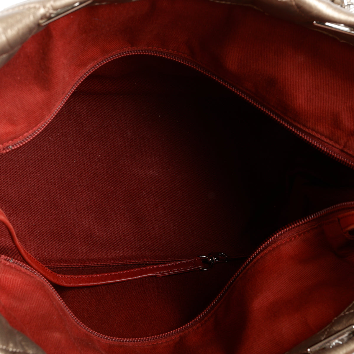 Cotton Club Tote, Metallic Gold Aged Caviar
