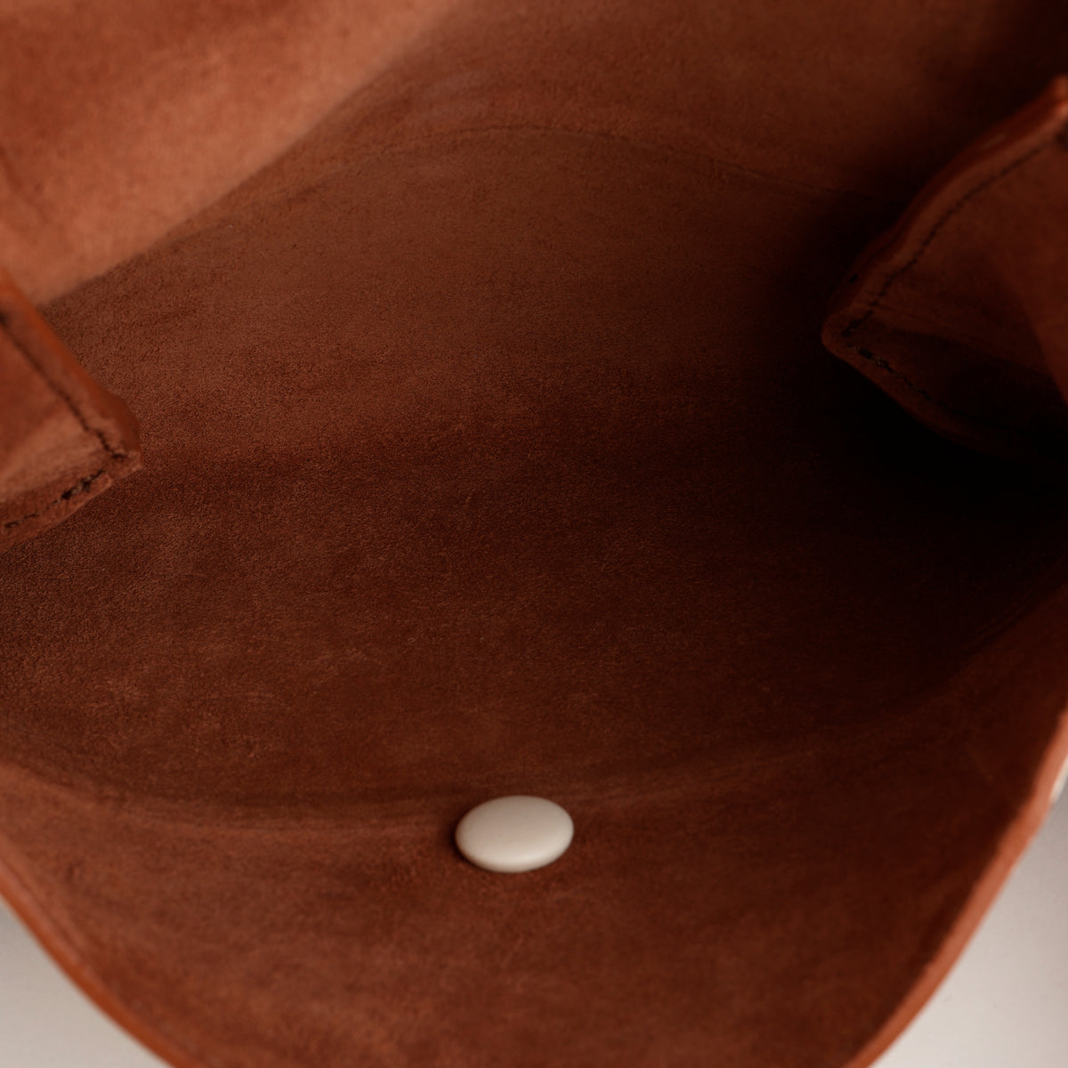 Bicolor Leather Pouch, Brown/Black/Cream