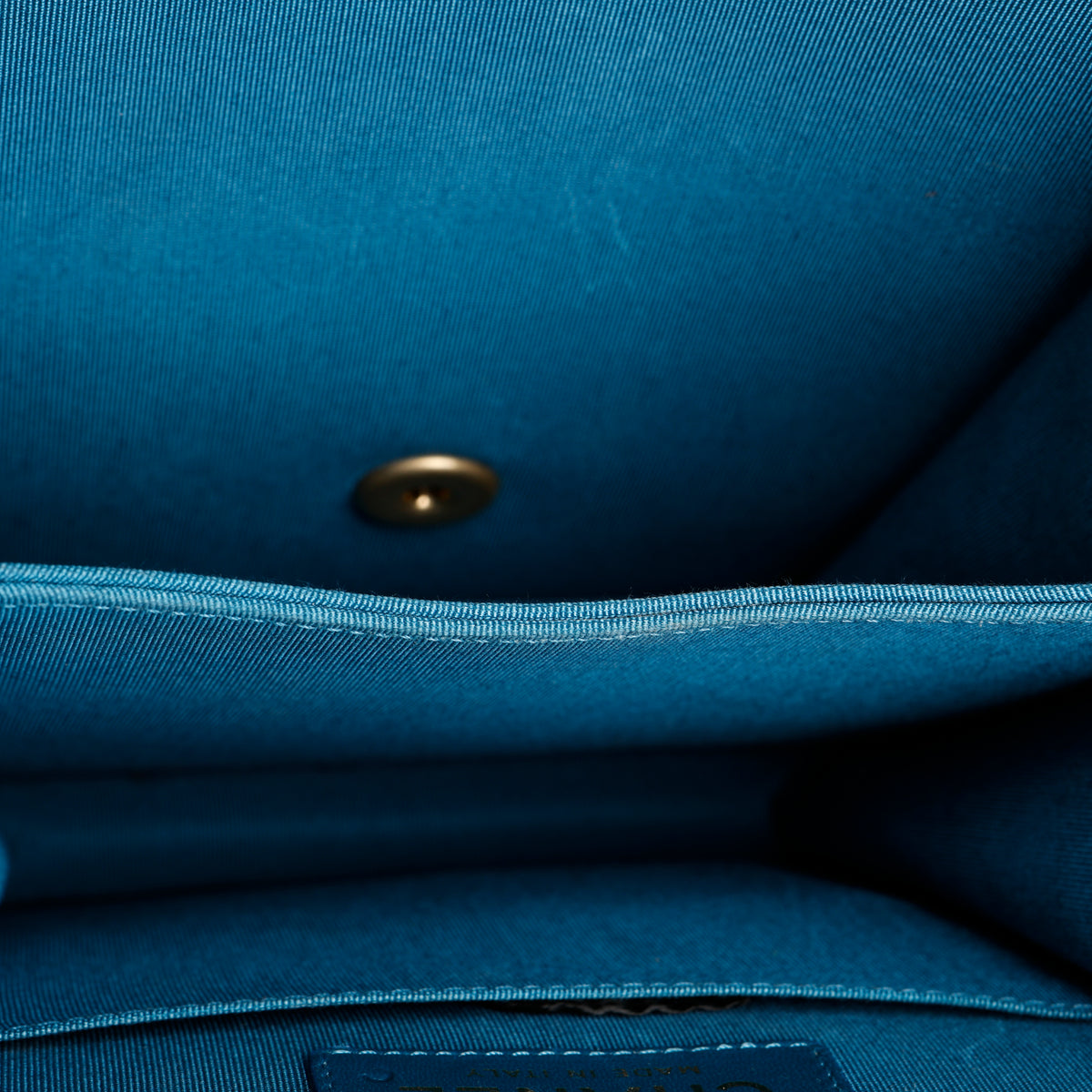 North South Boy Bag, Teal Blue Lambskin