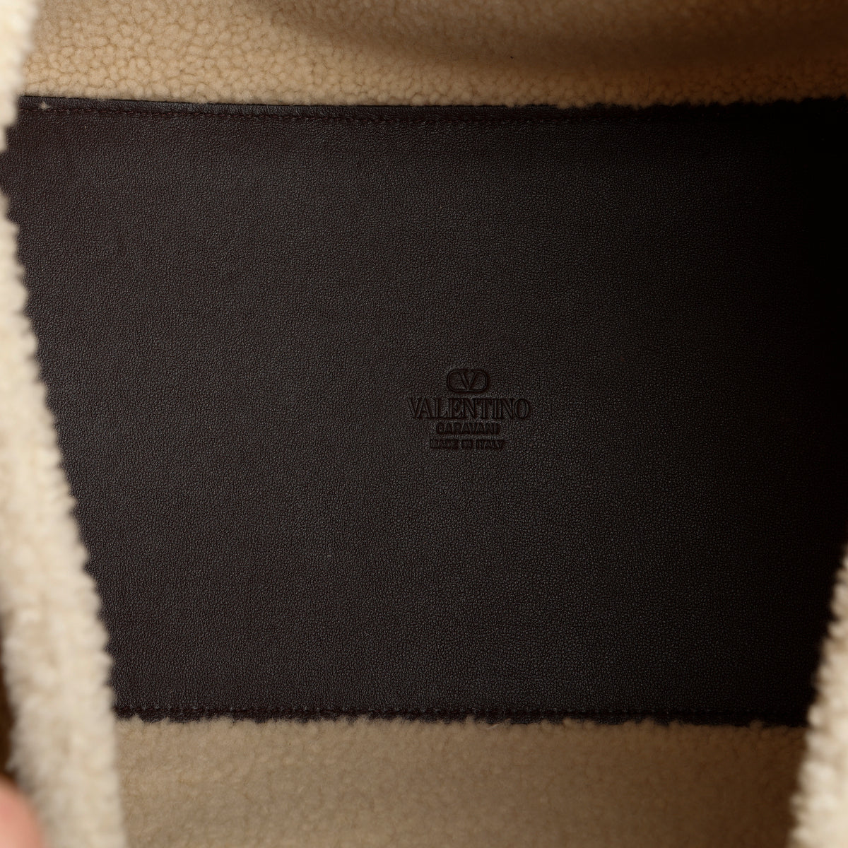 Medium Logo Satchel, Suede/Shearling