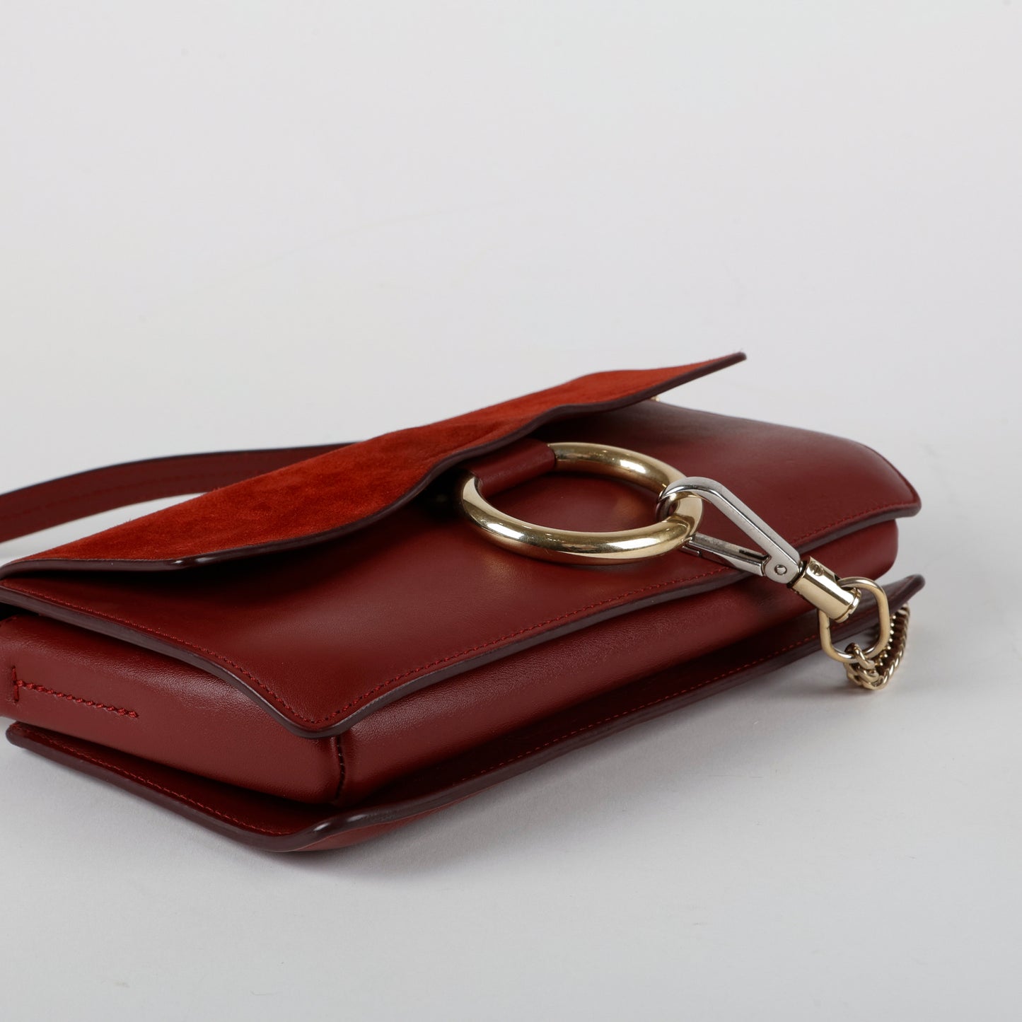 Small Faye Shoulder Bag, Burgundy