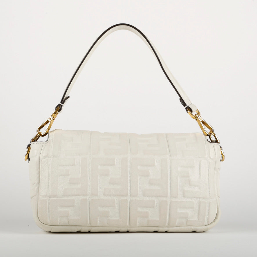 Medium Baguette White Nappa Lambskin