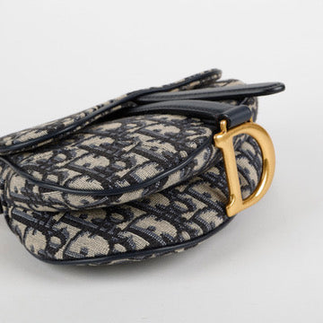 Mini Saddle Bag, Navy Oblique