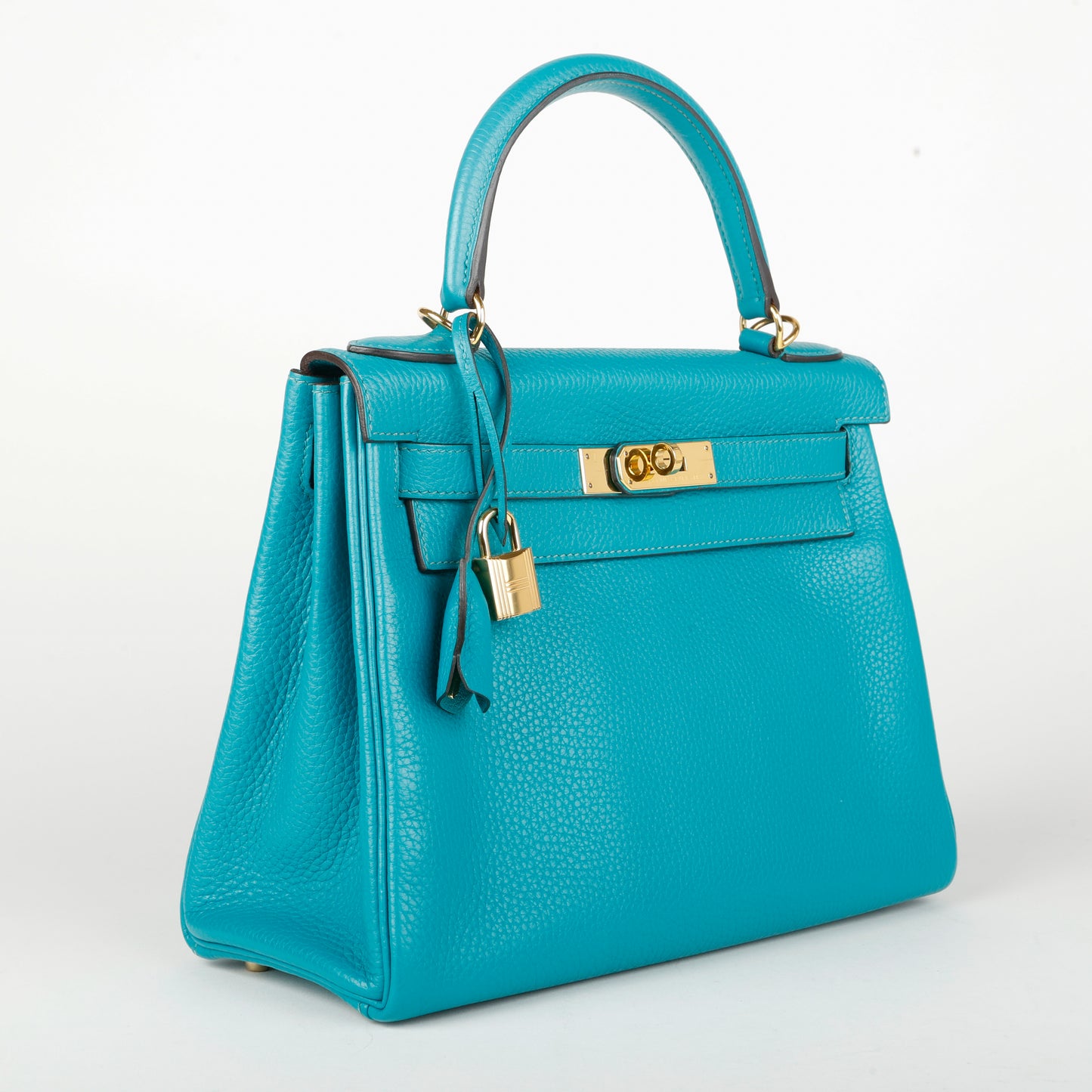 Kelly 28 Blue Paon Clemence Gold Hardware