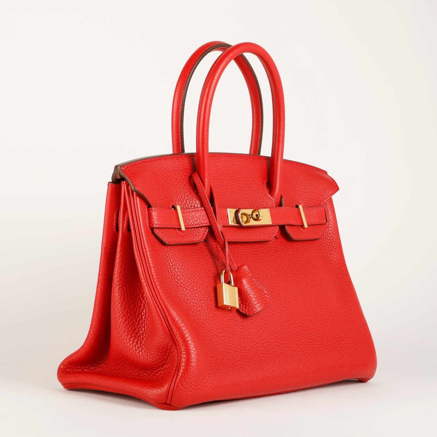Birkin 30, Rouge Casaque Clemence Gold Hardware