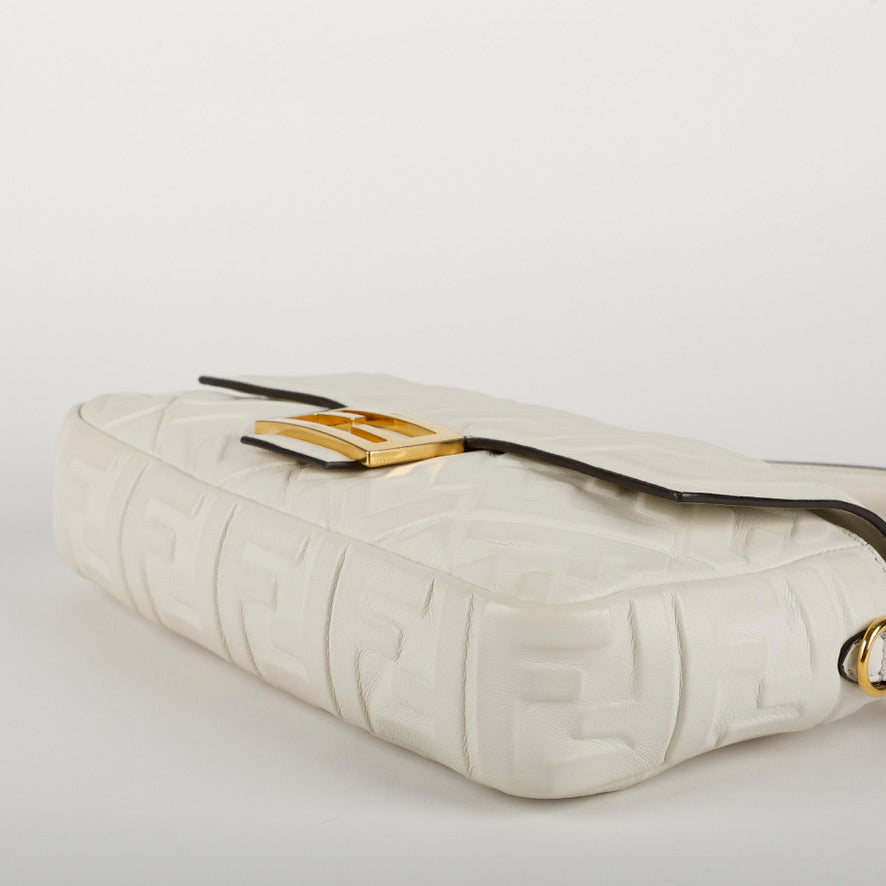 Medium Baguette White Nappa Lambskin
