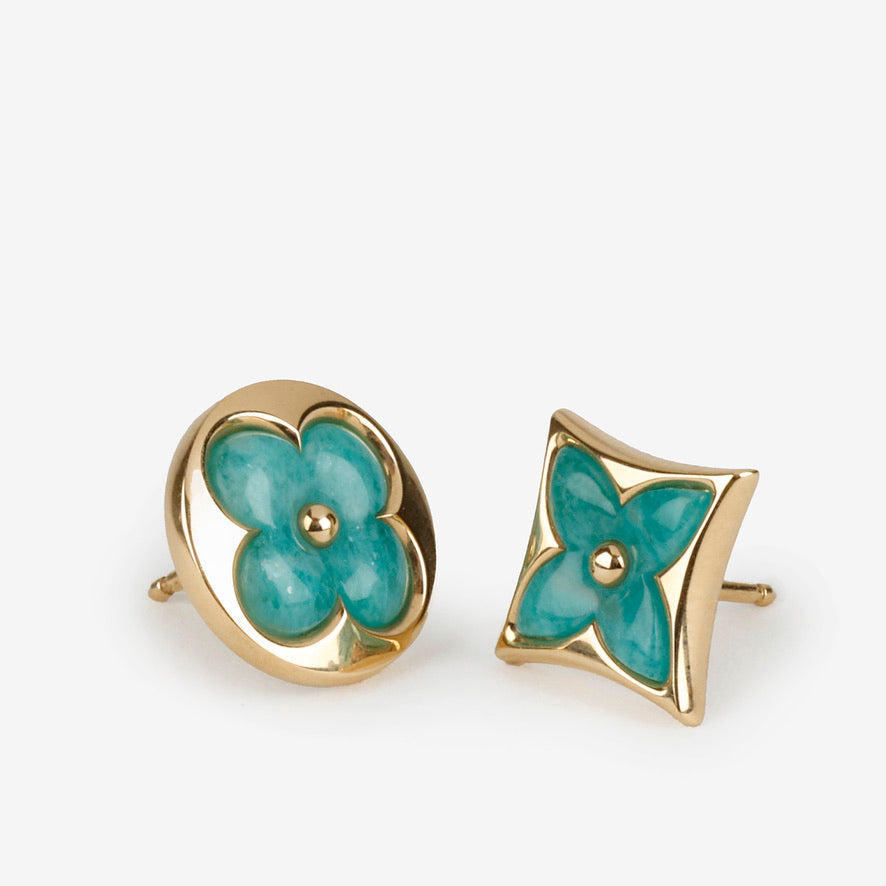 Color Blossom Studs Turquoise