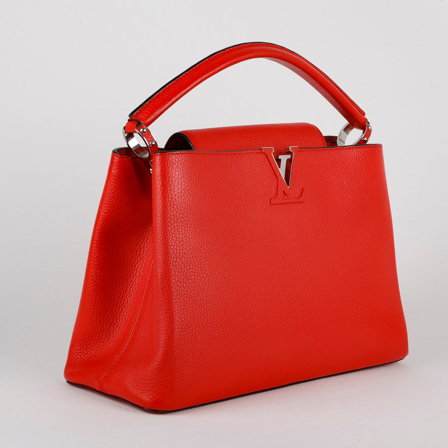 Capucines MM, Red Silver Hardware