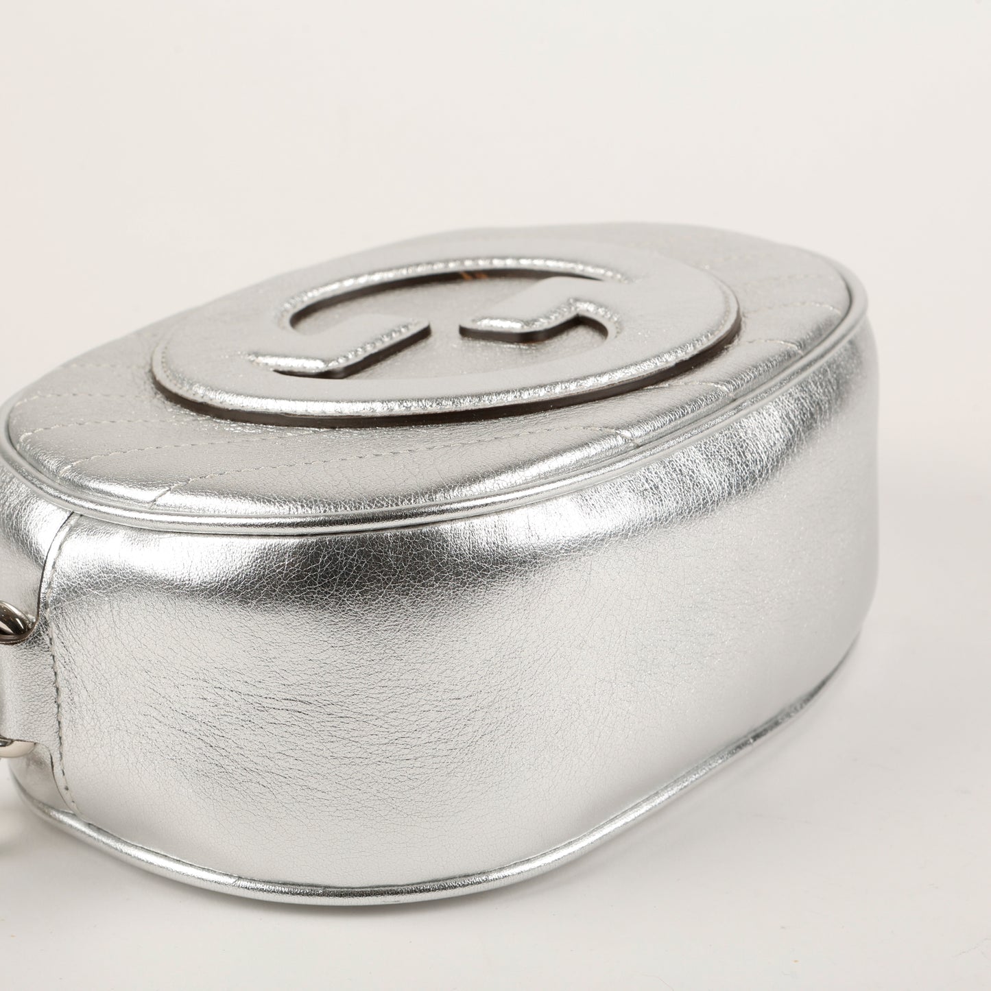 Mini Blondie, Metallic Silver Leather