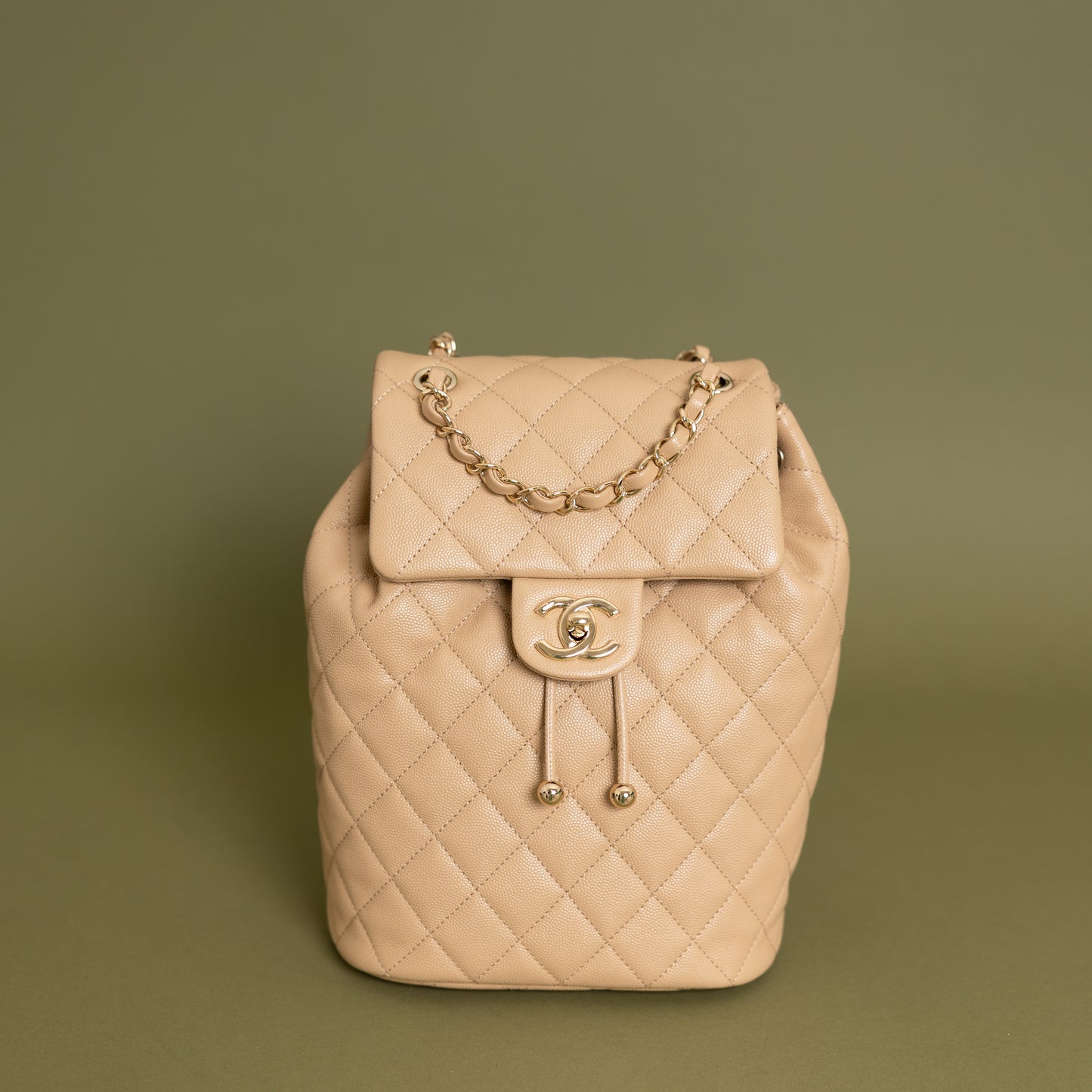 Beige Caviar Timeless Backpack