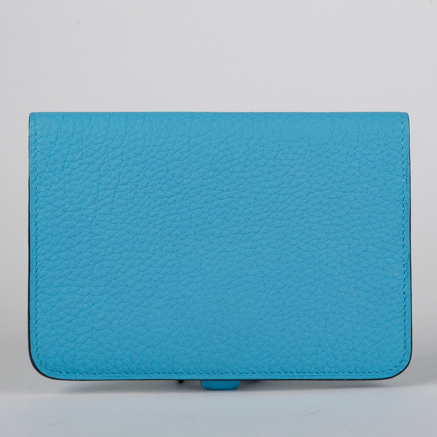 Compact Dogon Wallet Celeste Blue Clemence