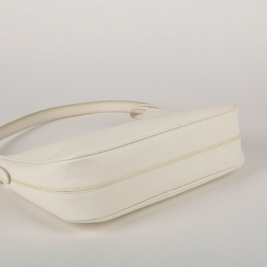 Mini Re-Edition Saffiano Shoulder Bag, White