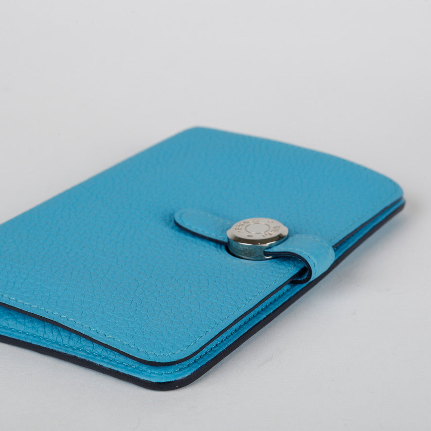 Compact Dogon Wallet Celeste Blue Clemence
