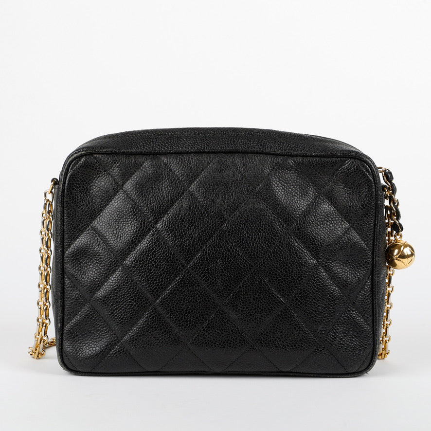Vintage Medium Camera Bag, Black Caviar