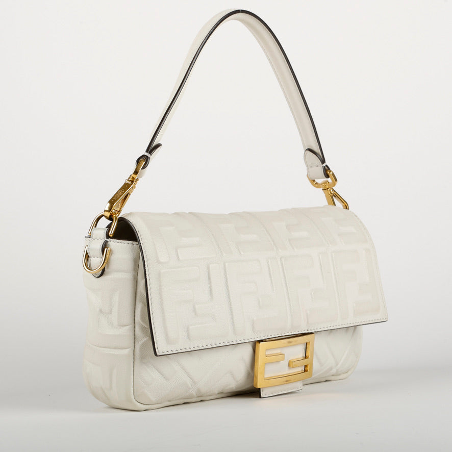 Medium Baguette White Nappa Lambskin