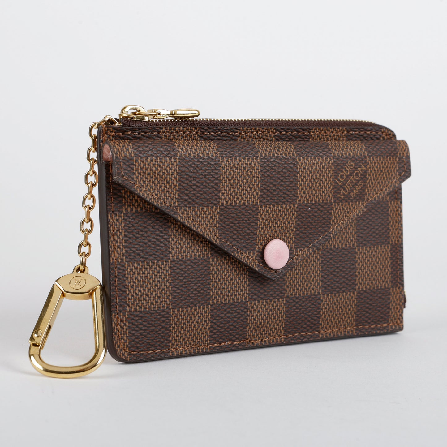 Recto Verso Card Holder, Damier Ebene Rose Ballerine