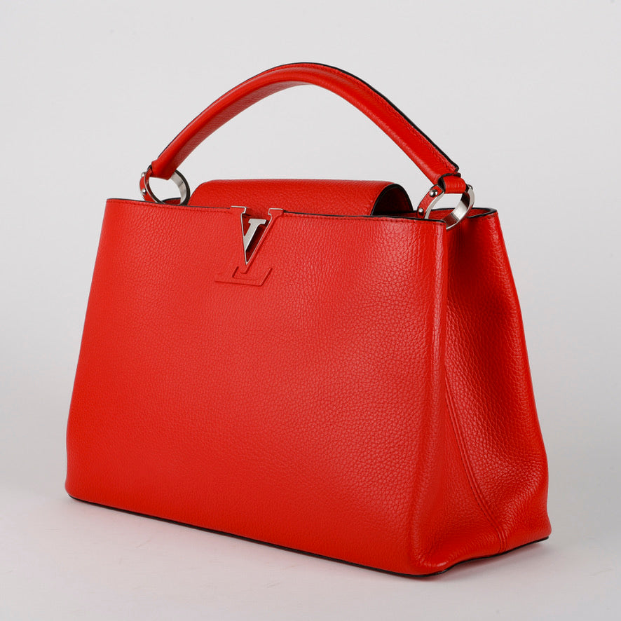 Capucines MM, Red Silver Hardware