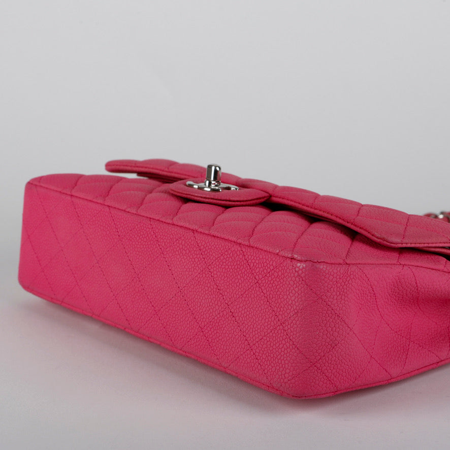 Medium Double Flap, Pink Caviar