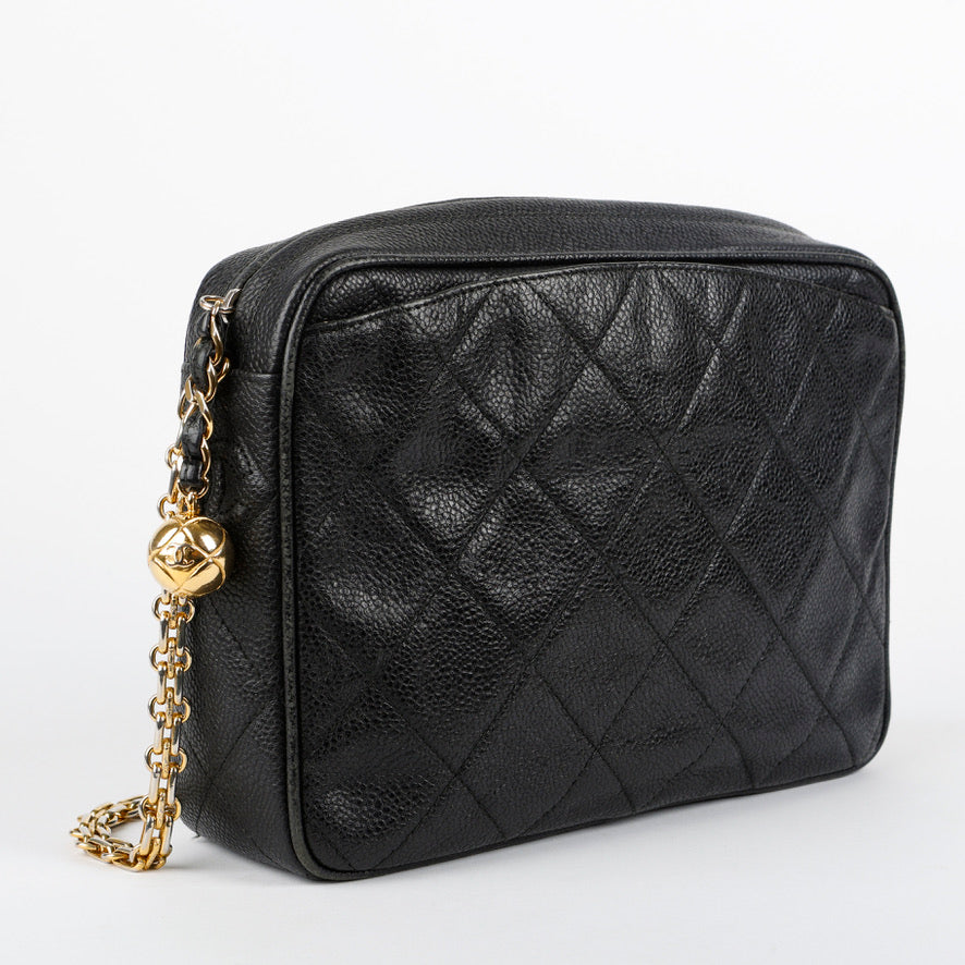 Vintage Medium Camera Bag, Black Caviar