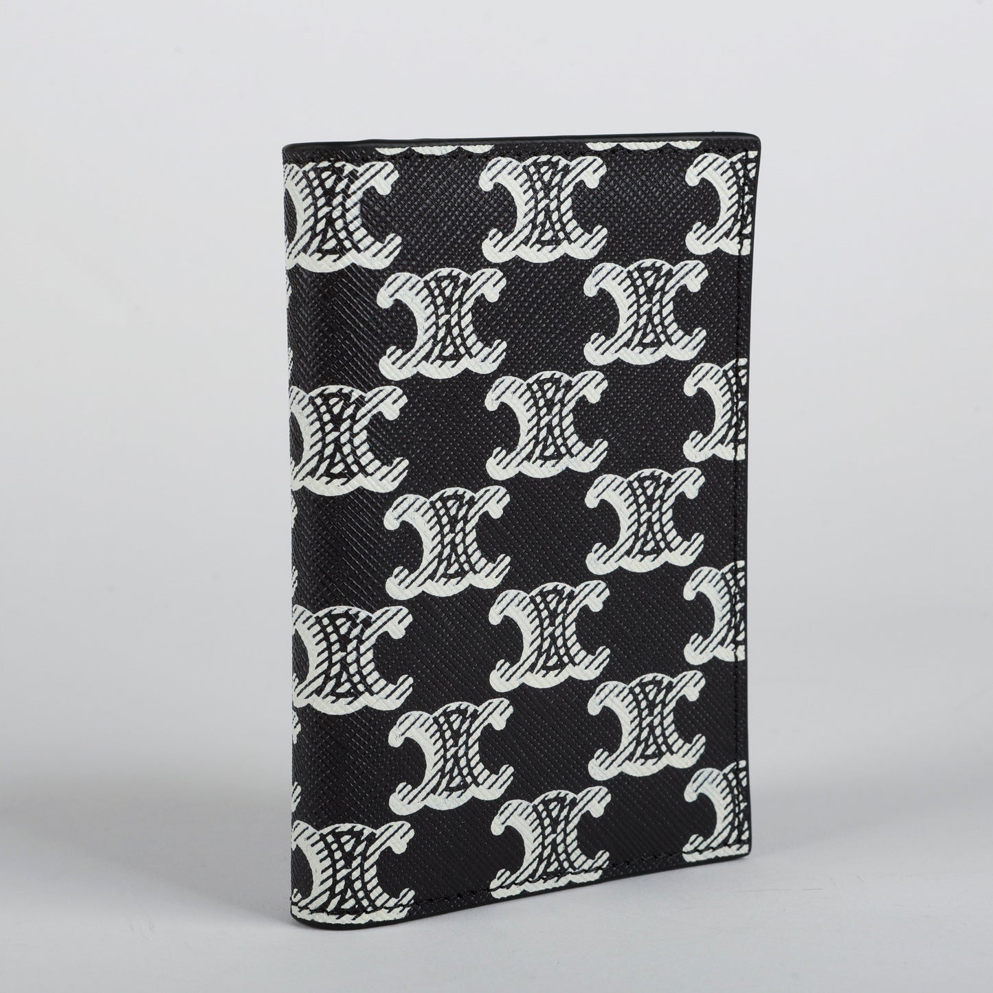 Vertical Card Holder Triomphe Canvas Black Silver