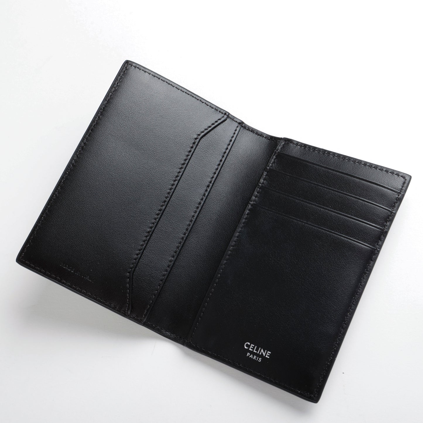 Vertical Card Holder Triomphe Canvas Black Silver