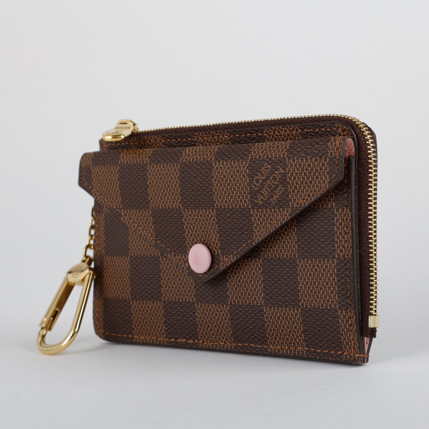 Recto Verso Card Holder, Damier Ebene Rose Ballerine