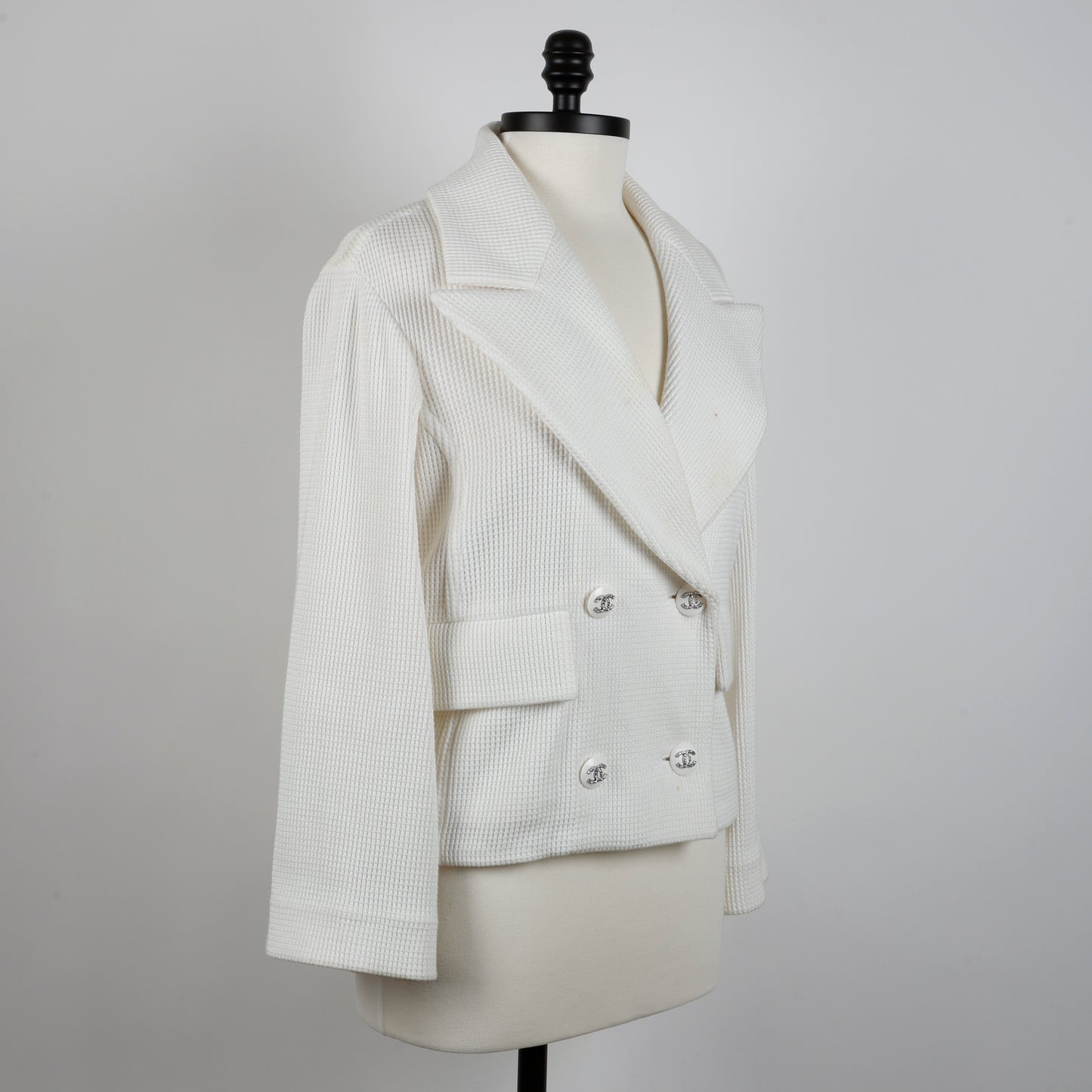 Waffle Cotton White Jacket (21C)