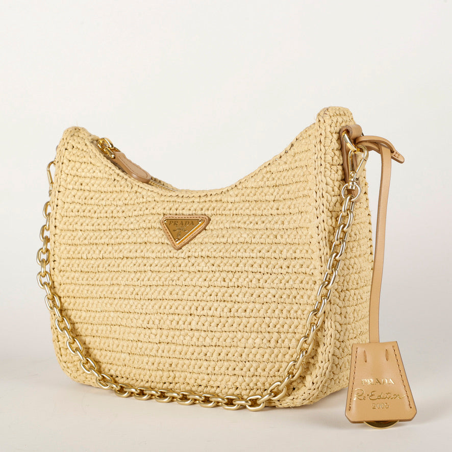 2005 Re-Edition, Small Raffia Crossbody