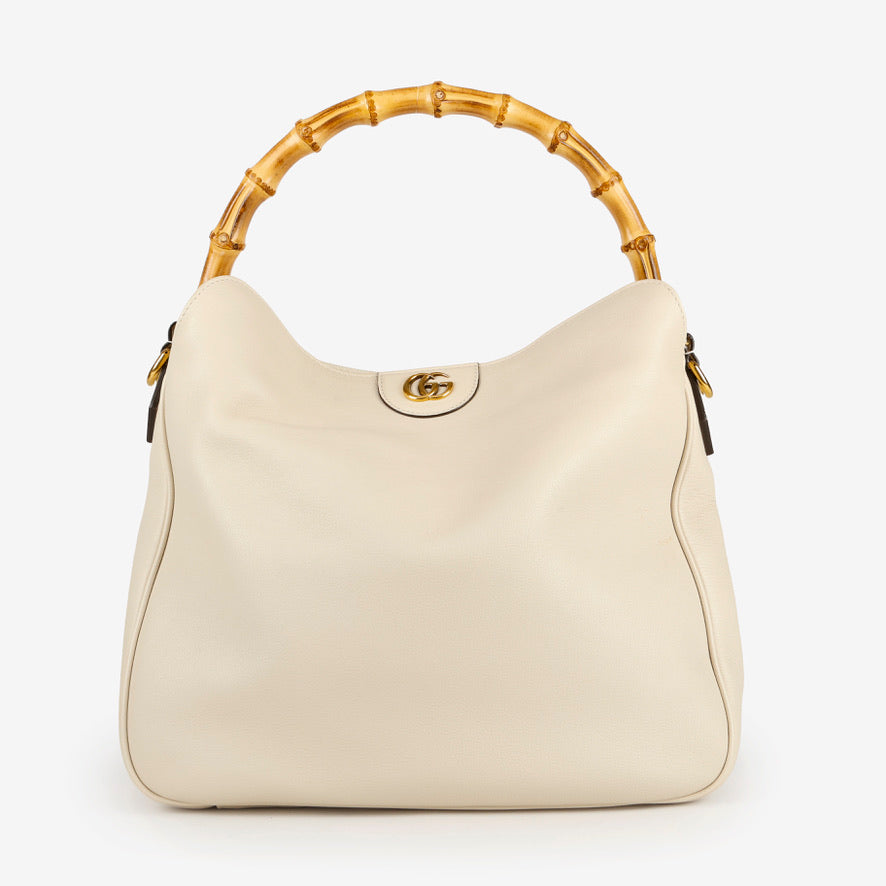 Large Diana Hobo, White 10716