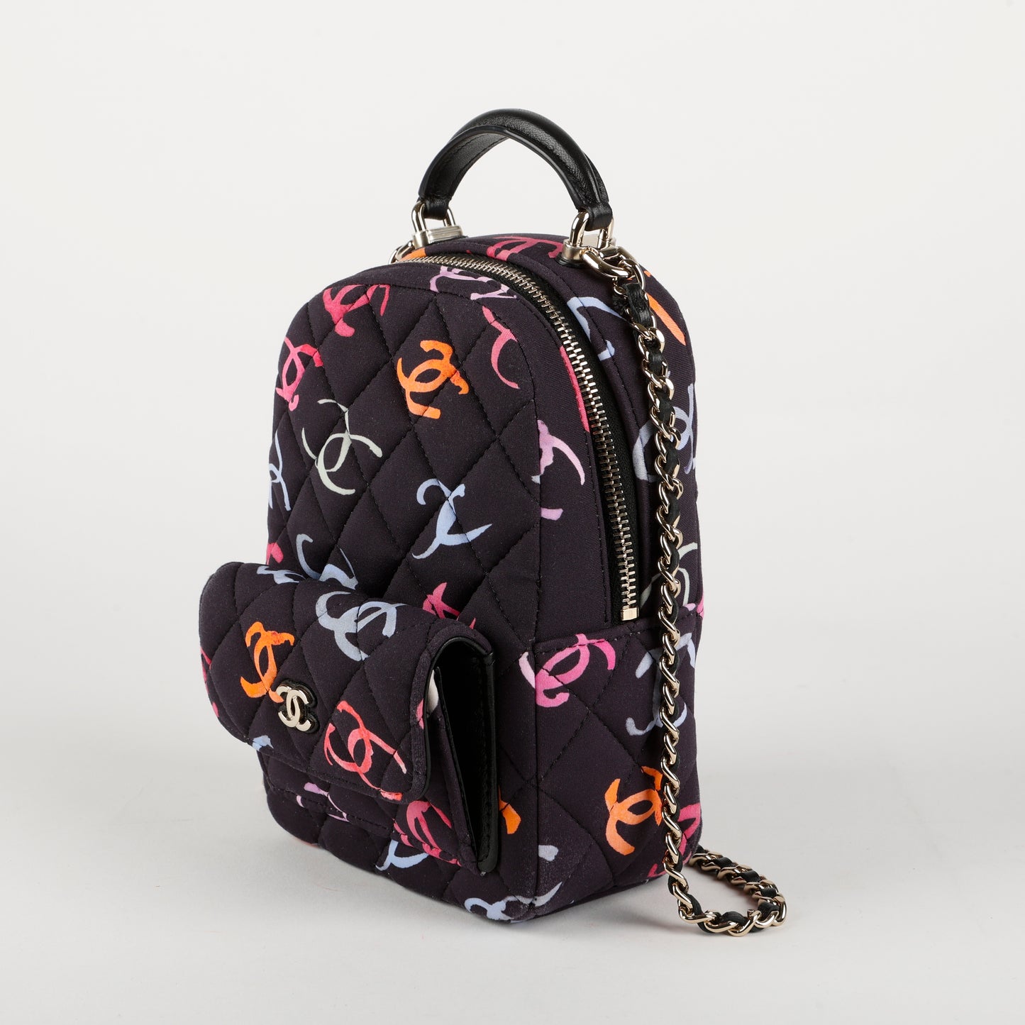 Fabric CC Mini Backpack Navy Blue