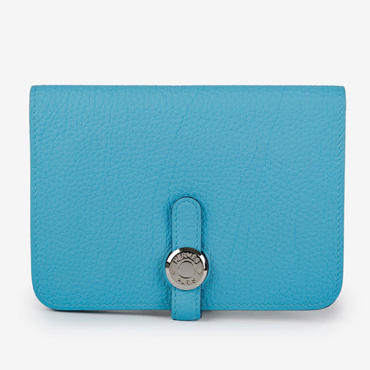 Compact Dogon Wallet Celeste Blue Clemence