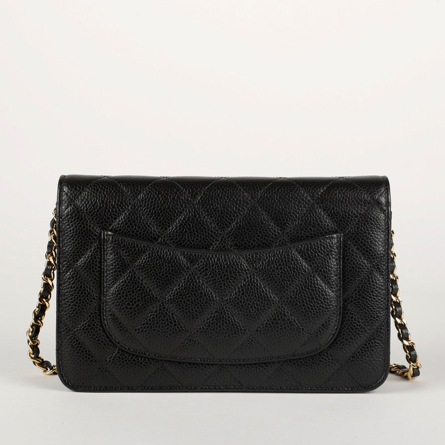 Wallet On Chain, Black Caviar Gold Hardware