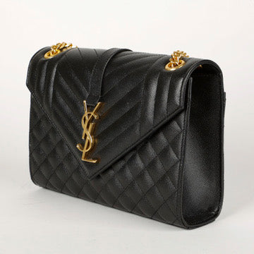 Medium Envelope Black Gold Hardware