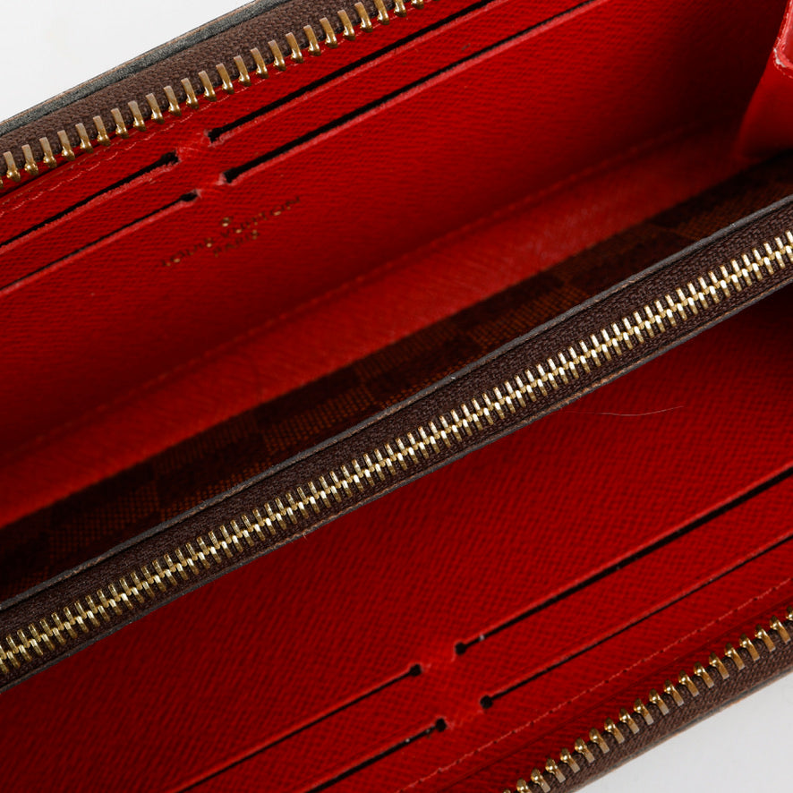 Clemence Wallet, Damier Ebene Red