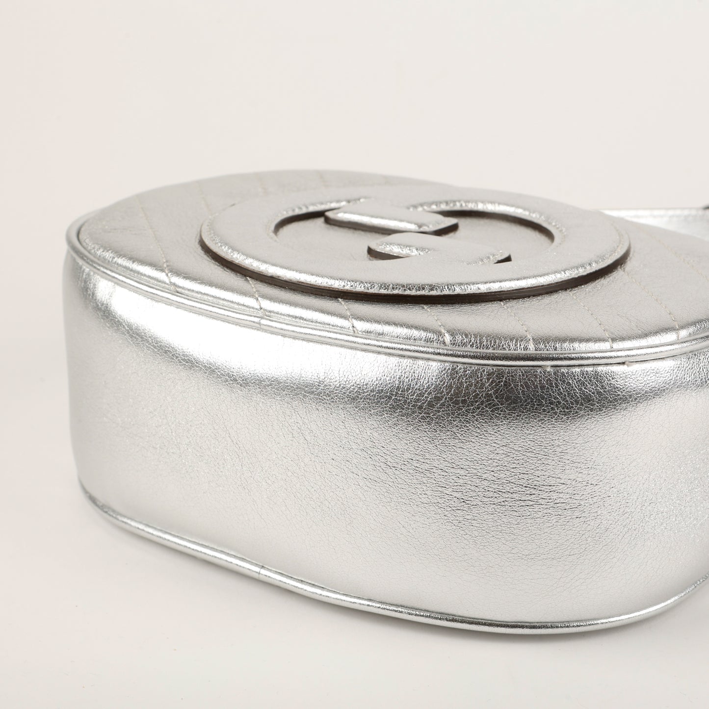 Mini Blondie, Metallic Silver Leather